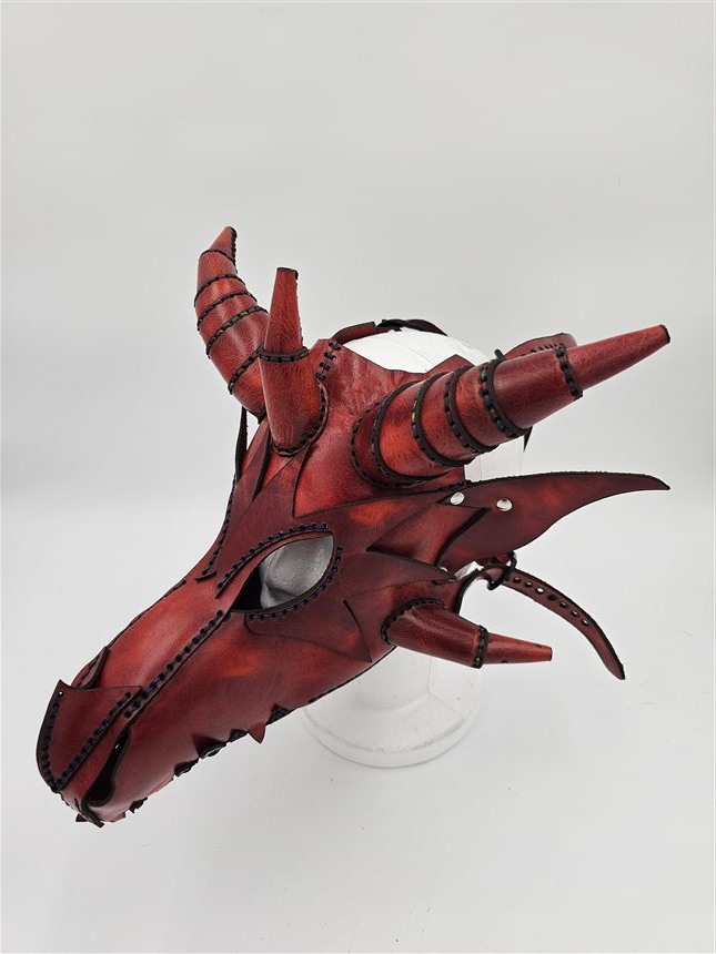 Red horned dragon mask