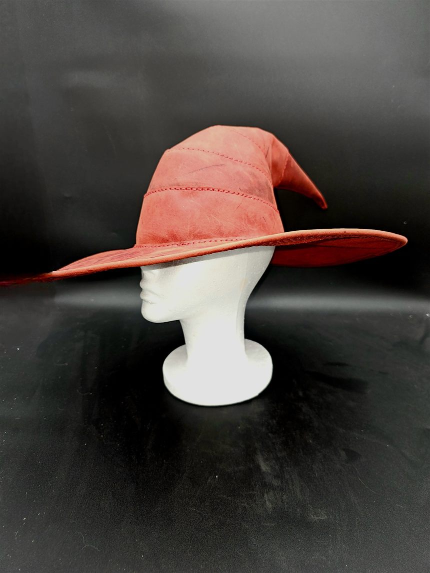 Red leather wizard hat